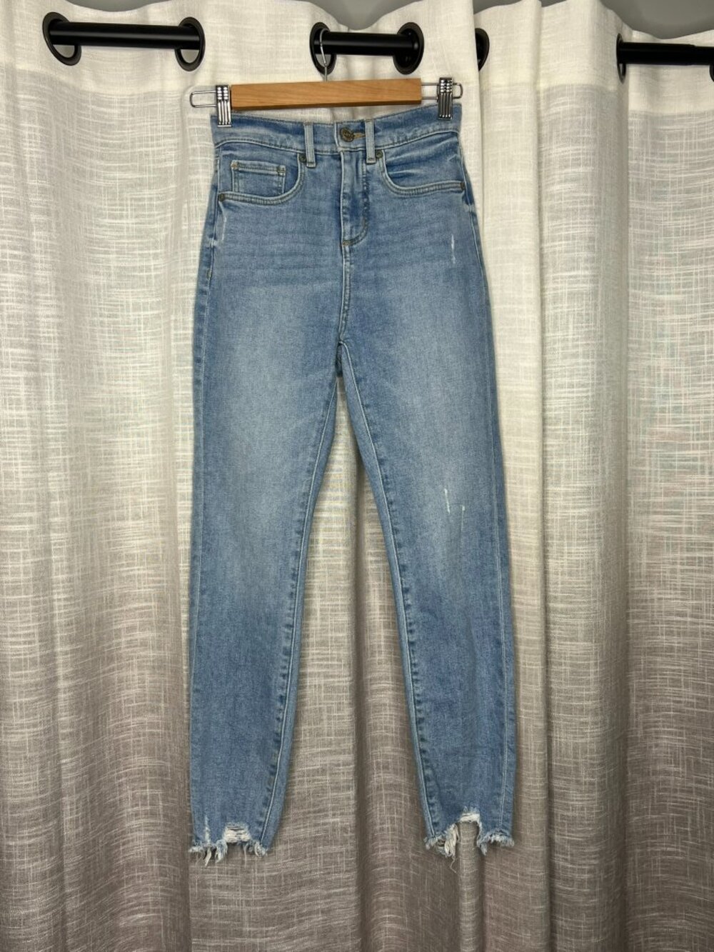 Loft High Waist Skinny Light Wash Denim Jeans